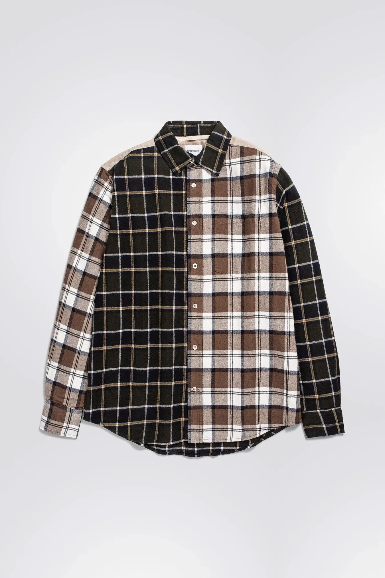 Algot Mixed Flannel Check - Beech Green