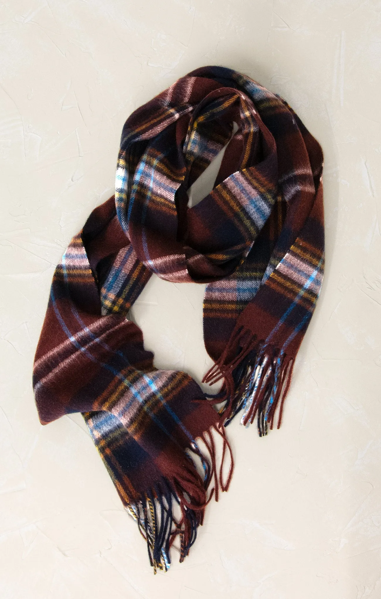 Amelia Navy & Brown Wool Scarf