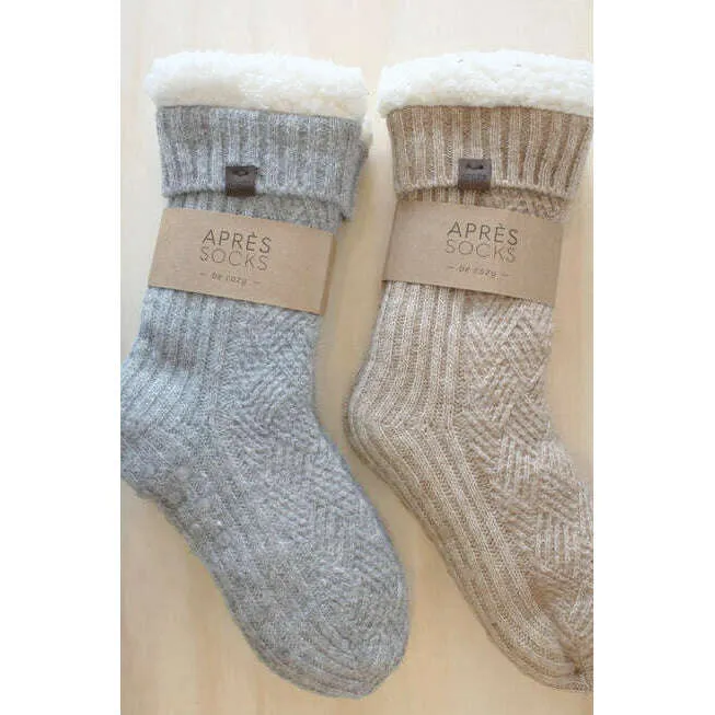 Apres - Bergen Fleece Lined Socks in Camel or Heather Grey