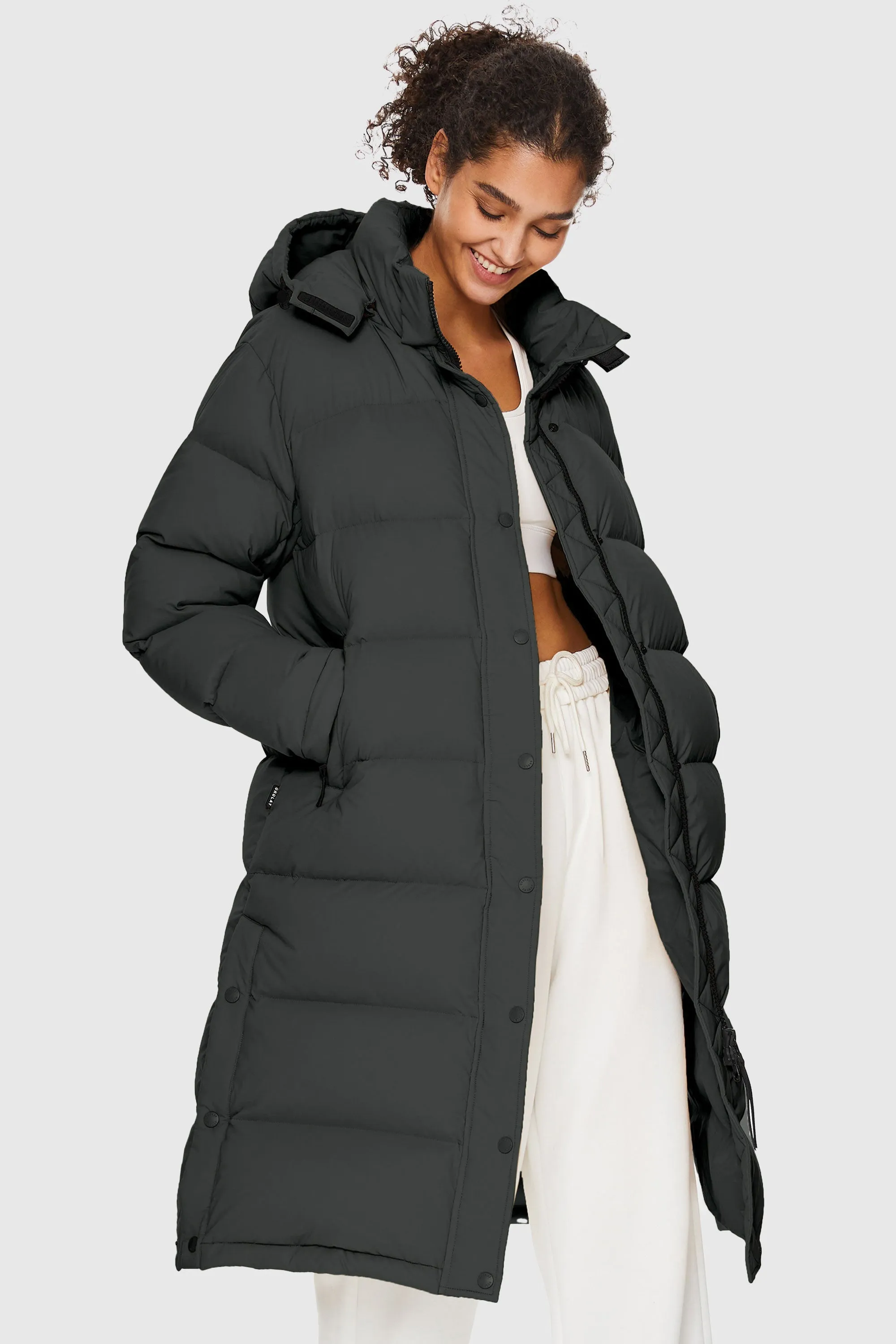 Aurora Long Detachable Hooded Down Jacket