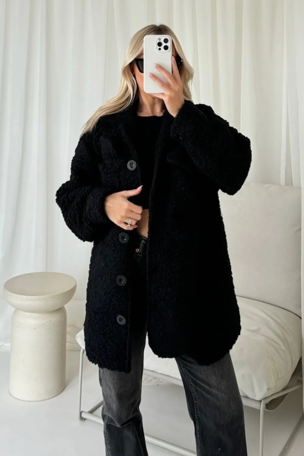 Bailey black teddy jacket