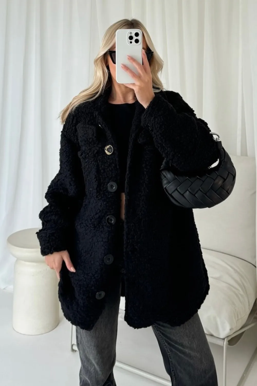 Bailey black teddy jacket