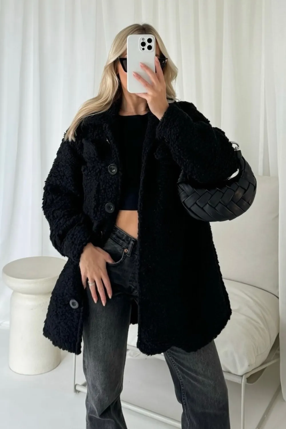 Bailey black teddy jacket