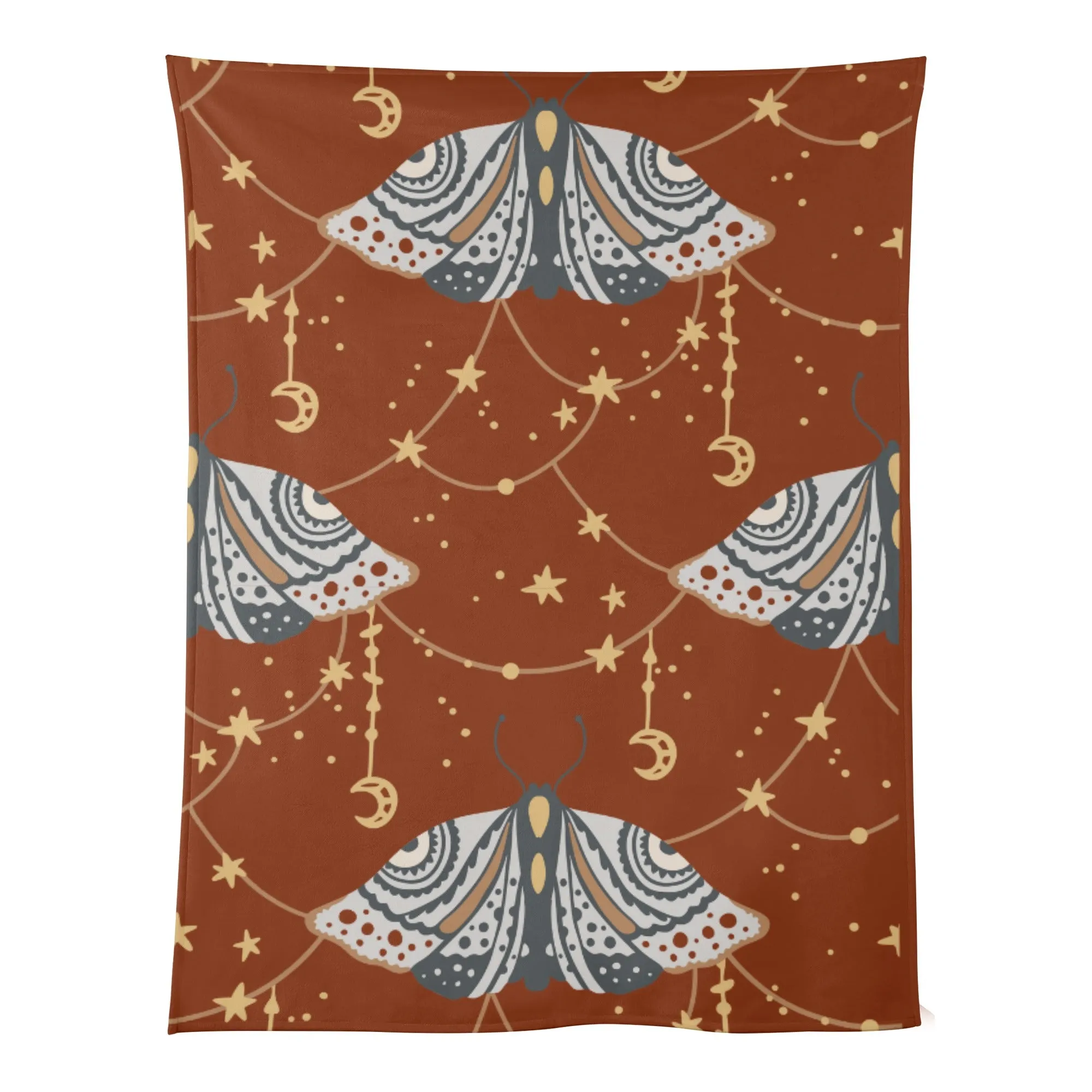 Best Breathable Cozy Flannel Blankets for Kids | Wiccan Boho Celestial Butterfly | Earthy Brown Land