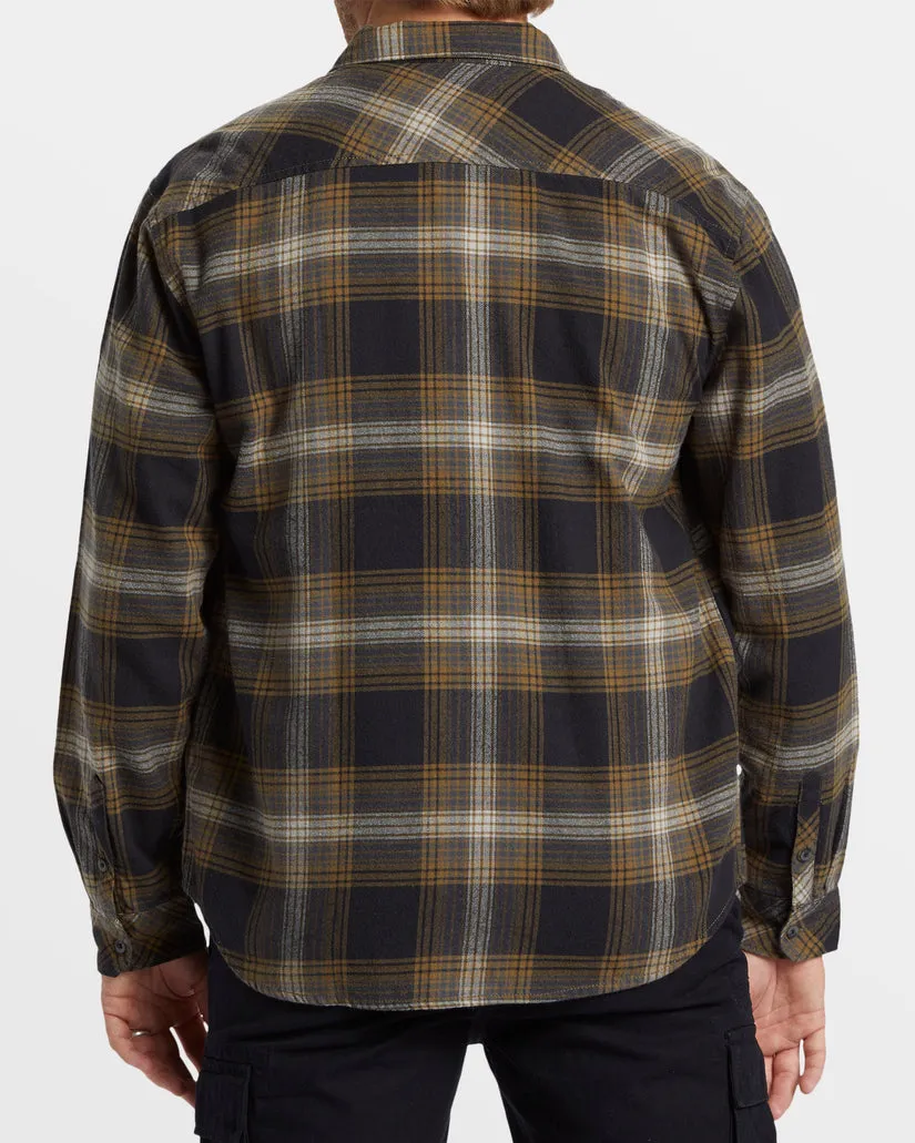 Billabong Coastline Long Sleeve Flannel Shirt - MILITARY