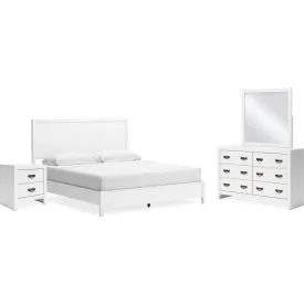 Binterglen 6 Piece King Panel Bedroom - White