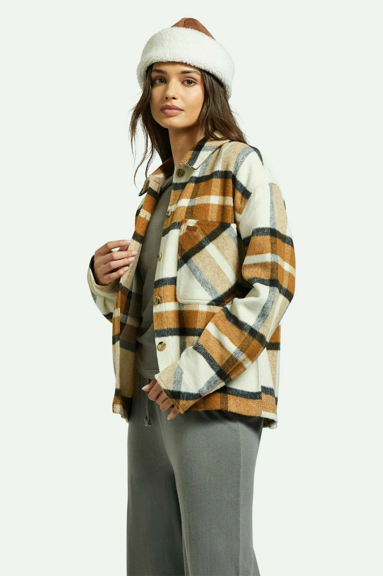 Bowery Women's Soft Brushed L/S Flannel - Washed Copper