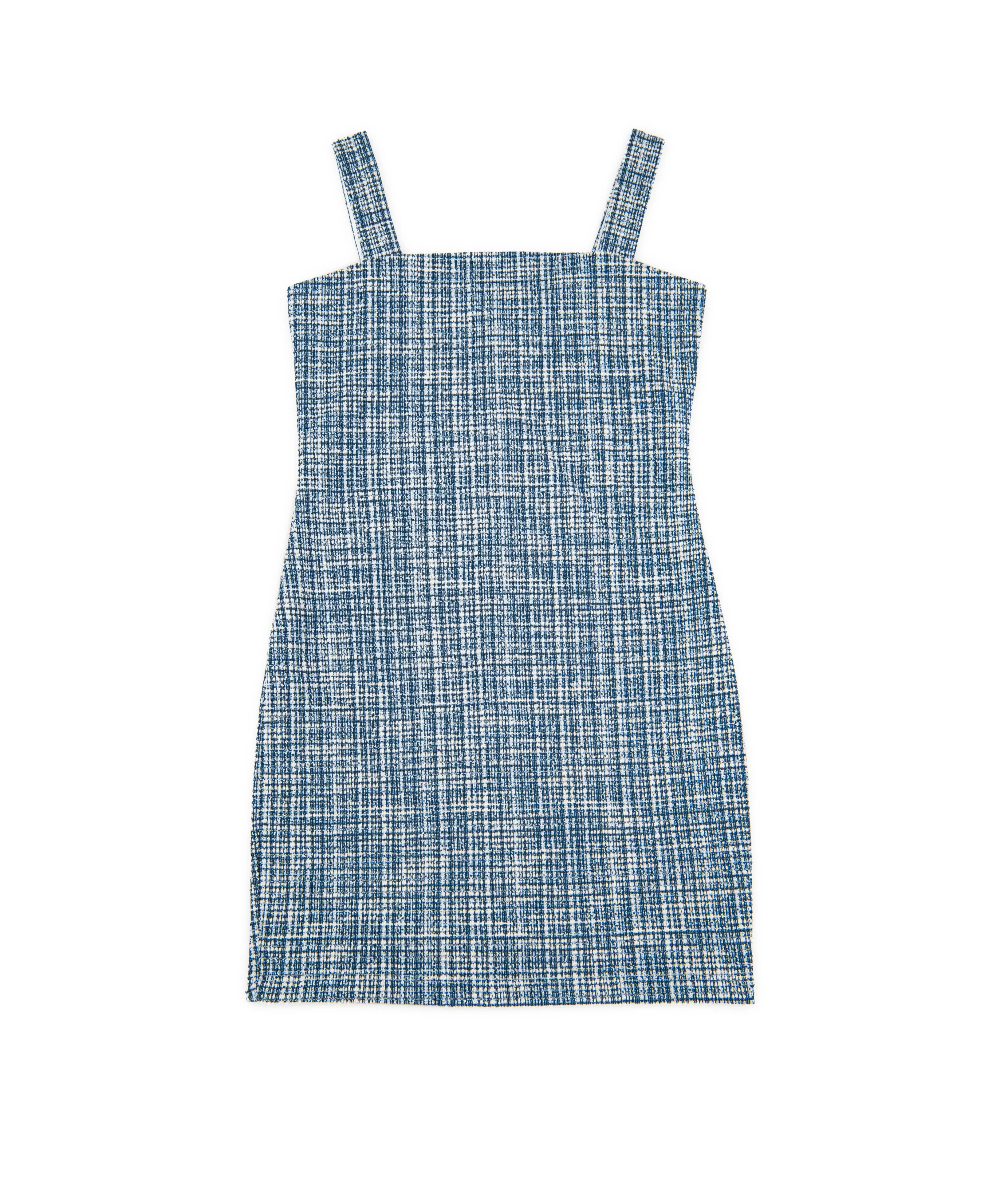 By Debra Girls Navy Plaid Straight Strap Dress