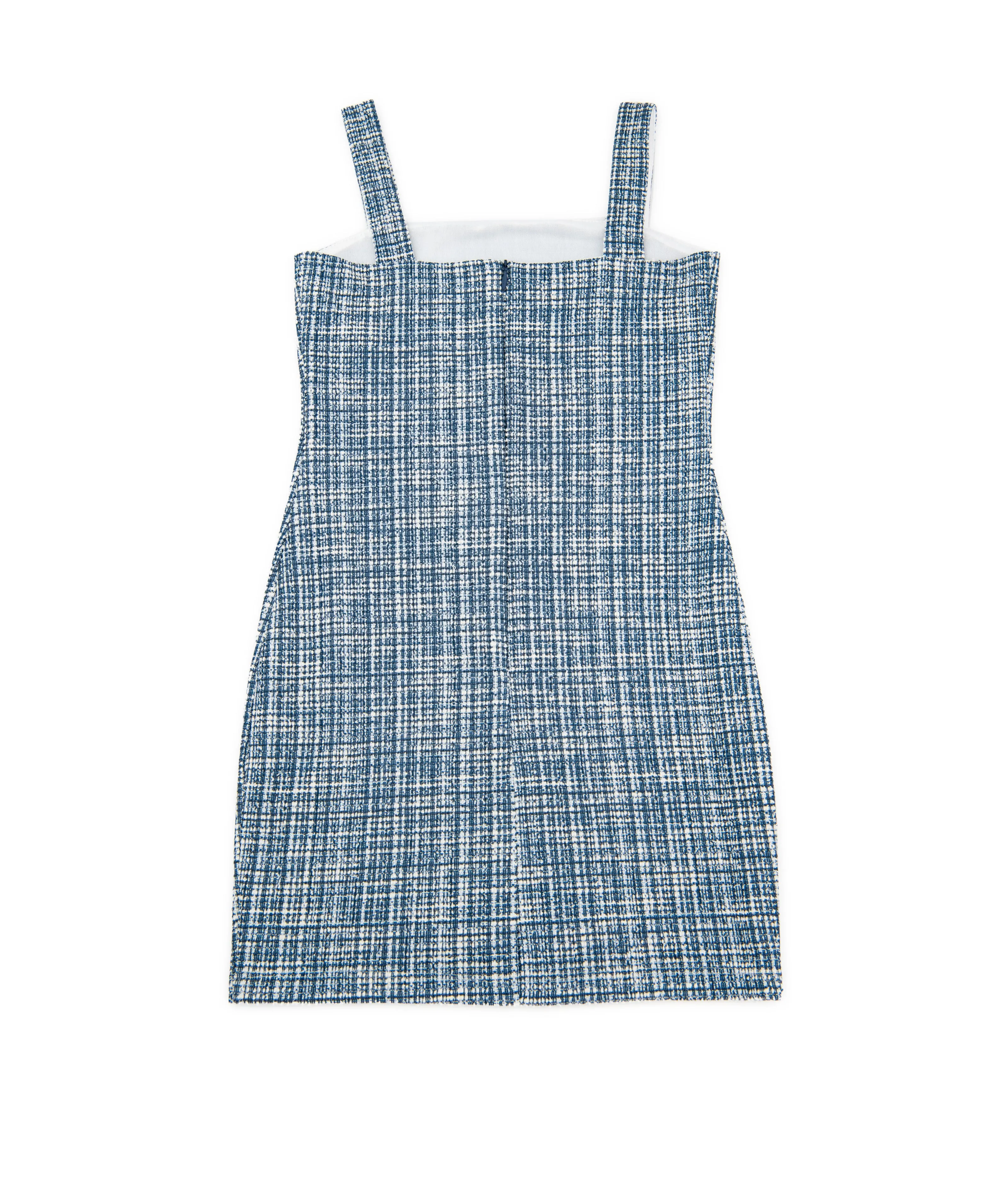 By Debra Girls Navy Plaid Straight Strap Dress