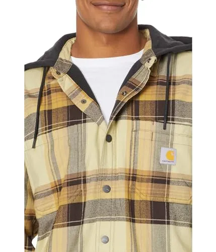 Carhartt 105938 Men's Rugged Flex Relaxed Fit Flannel Fleece Lined Hooded Shirt Jac