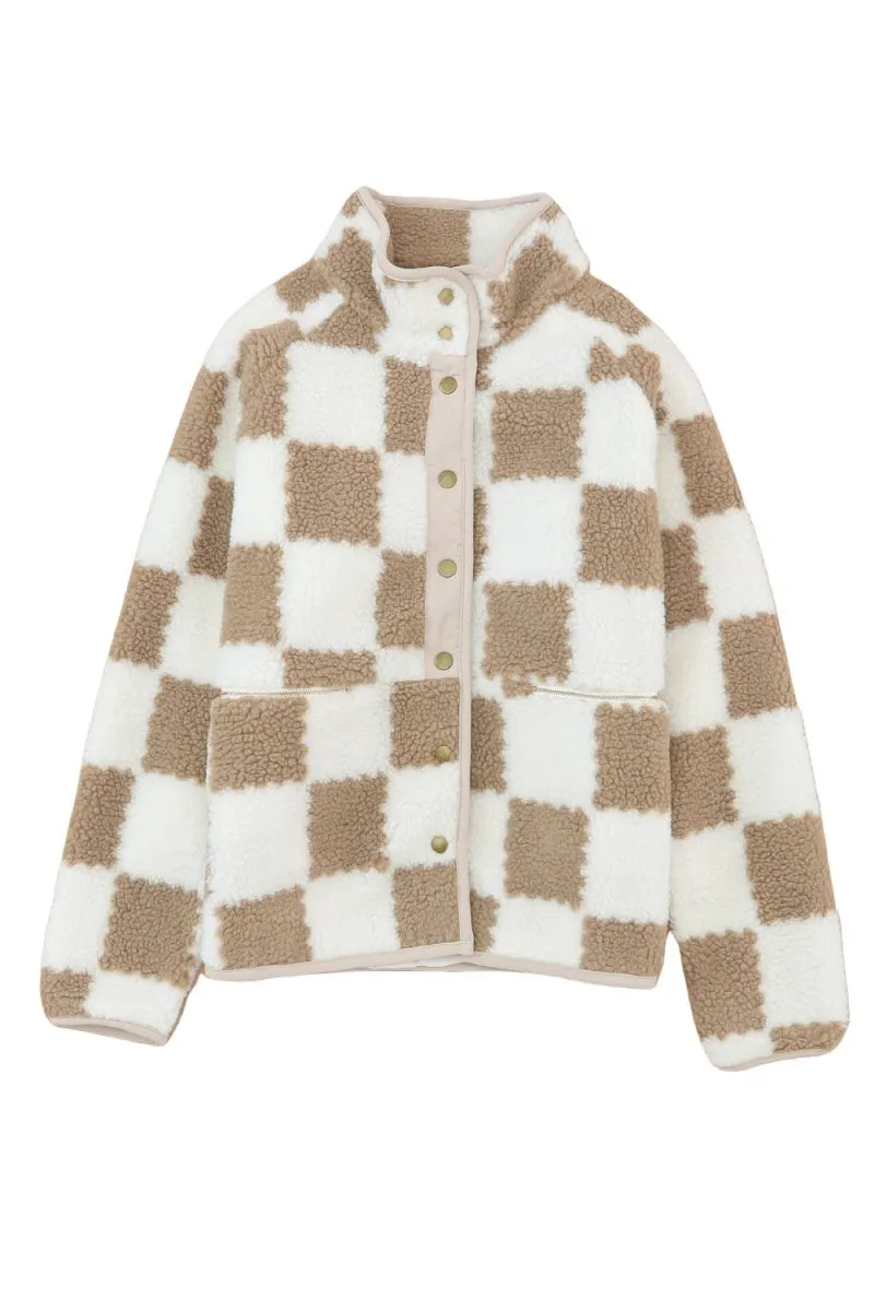 Checked Sherpa Women Jacket