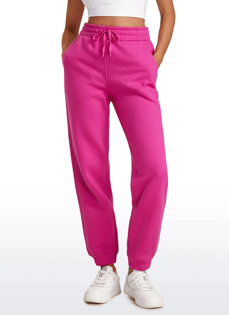 Cotton Fleece Lined High Rise Sweatpants 28''