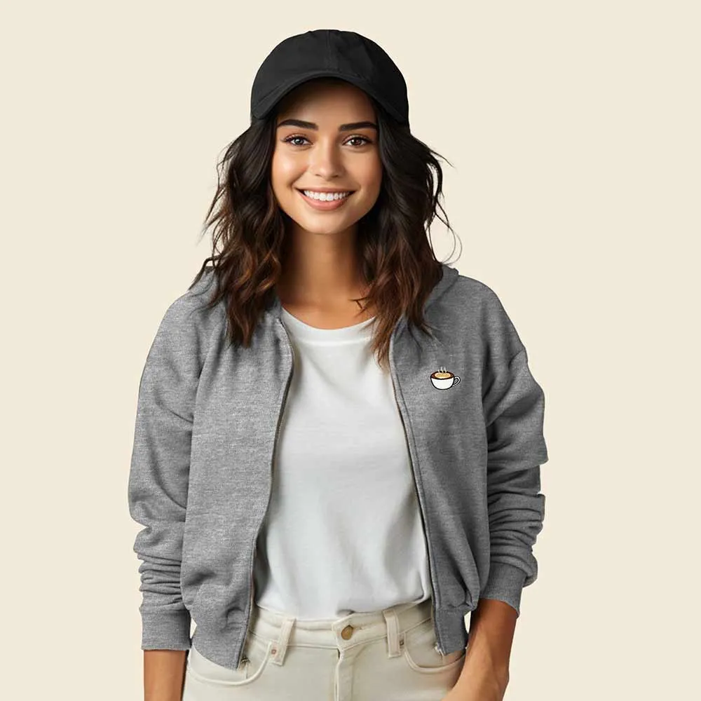 Dalix Cappuccino Cropped Zip Hoodie