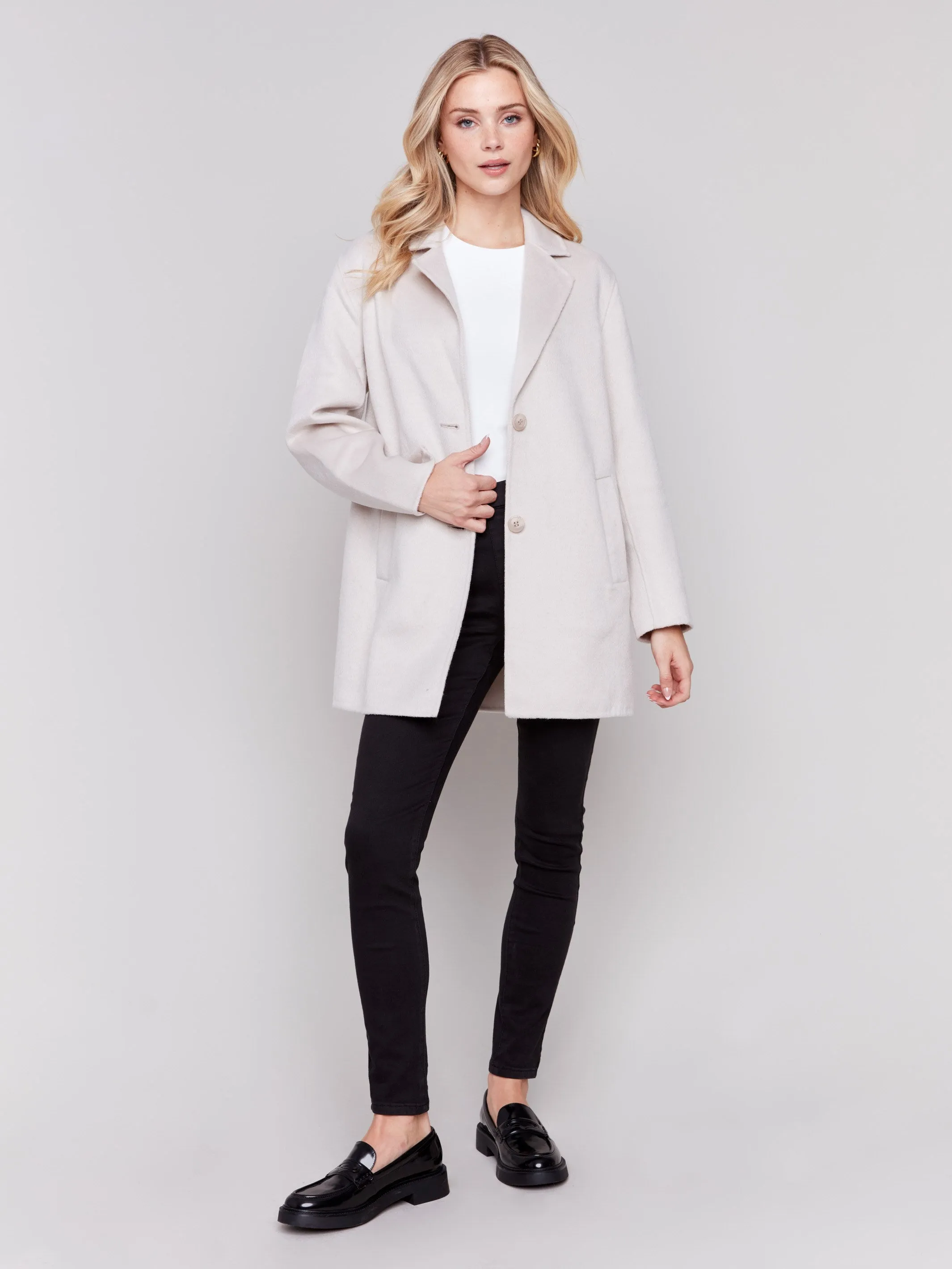 Double-Faced Wool Coat - Light Almond