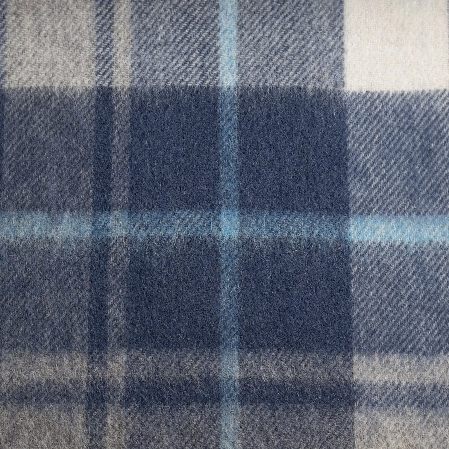 Edinburgh 100% Lambswool Tartan Scarf Mill Check Navy