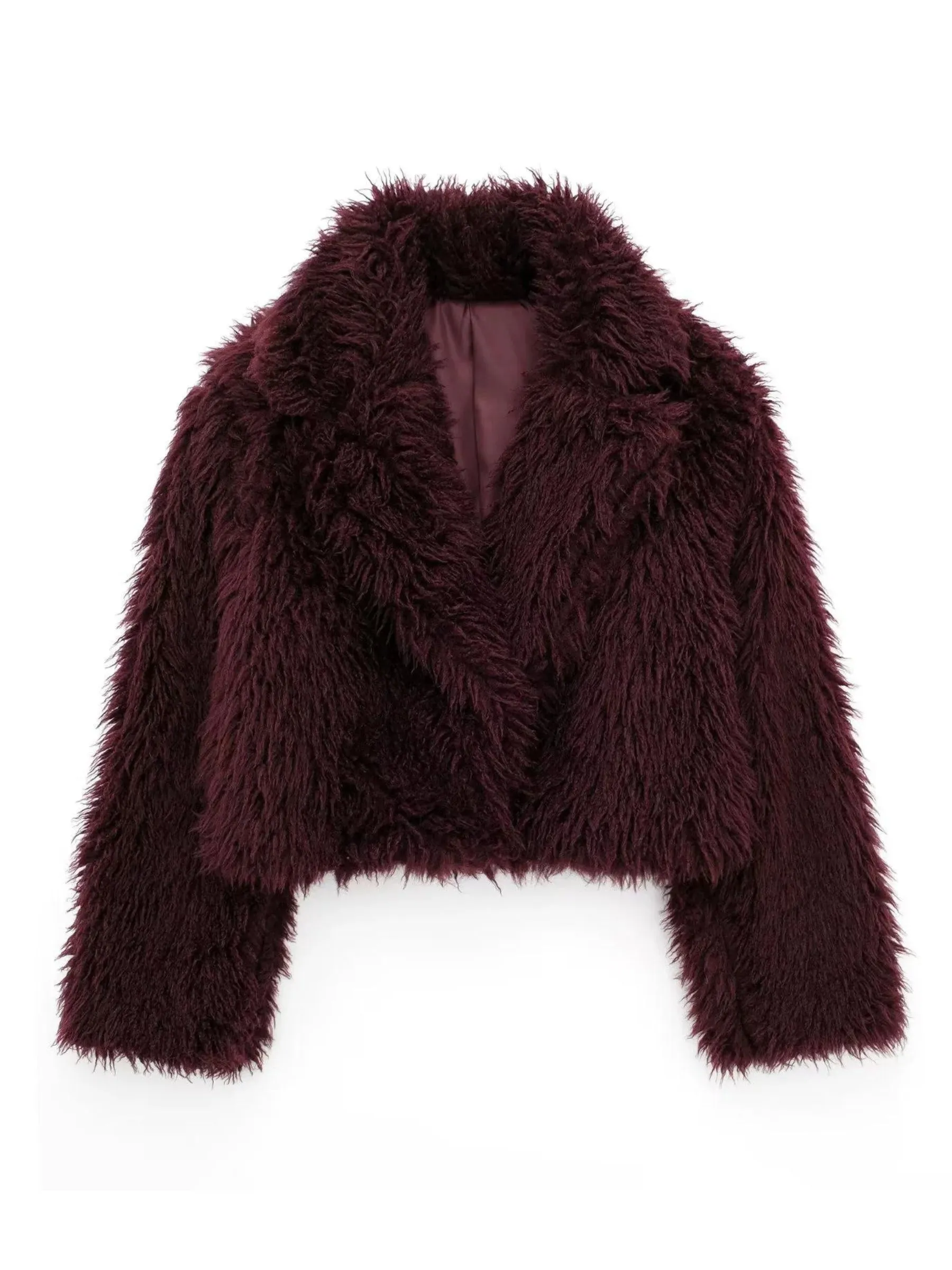 Fashionkova Milana Faux Fur Crop Jacket