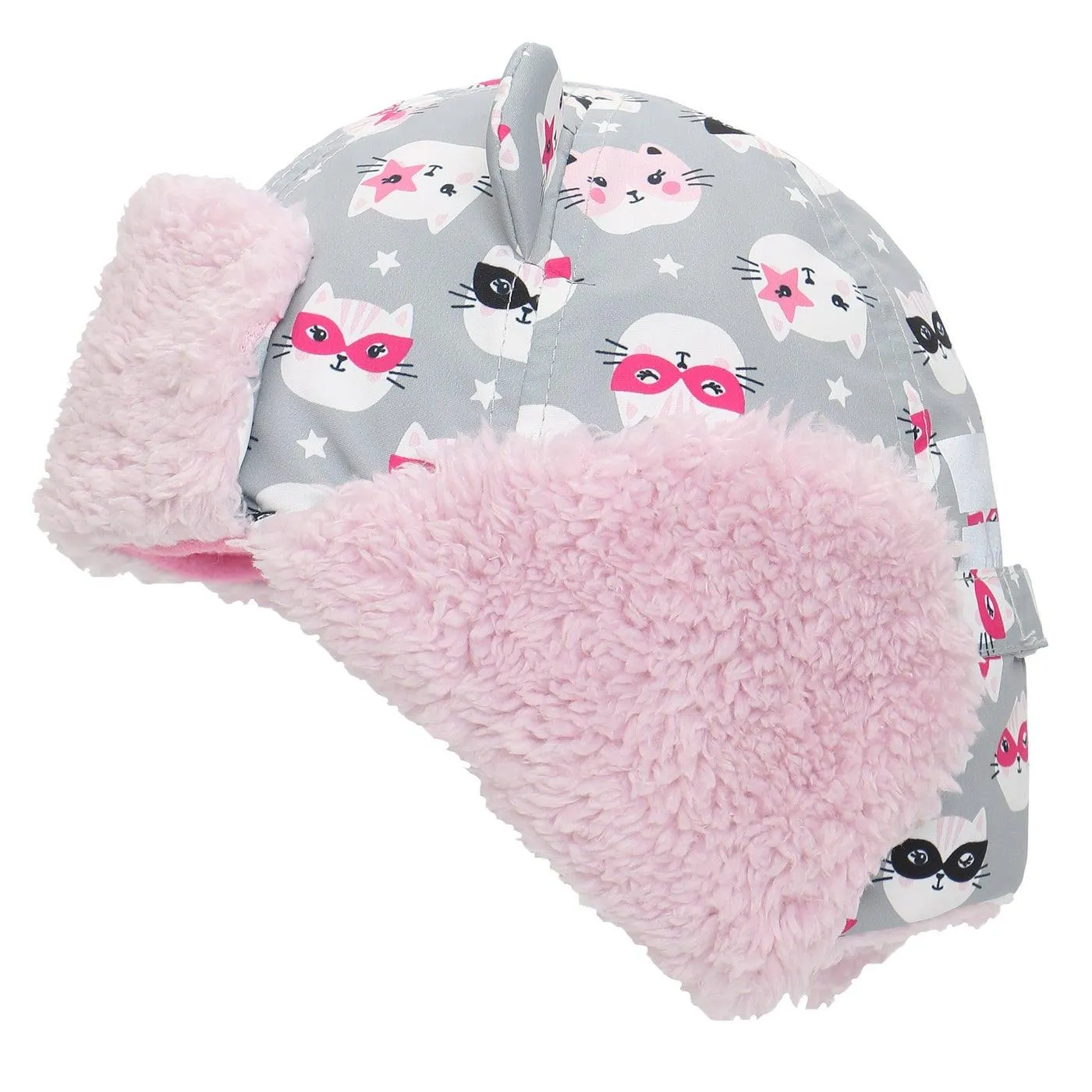 Flapjack Kids Water Repellent Trapper Hat - Cat Grey