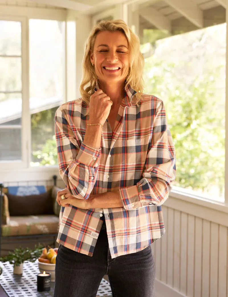 FRANK AND EILEEN - EILEEN RELAXED BUTTON UP SHIRT IN ITALIAN FLANNEL ORANGE PLAID