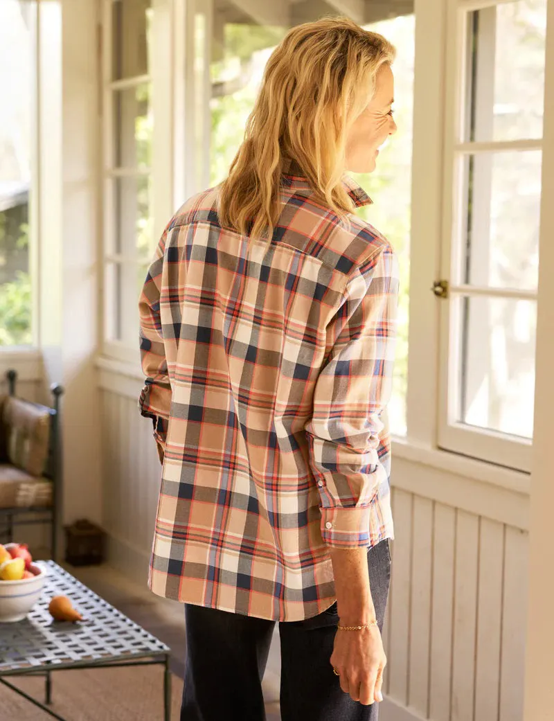 FRANK AND EILEEN - EILEEN RELAXED BUTTON UP SHIRT IN ITALIAN FLANNEL ORANGE PLAID