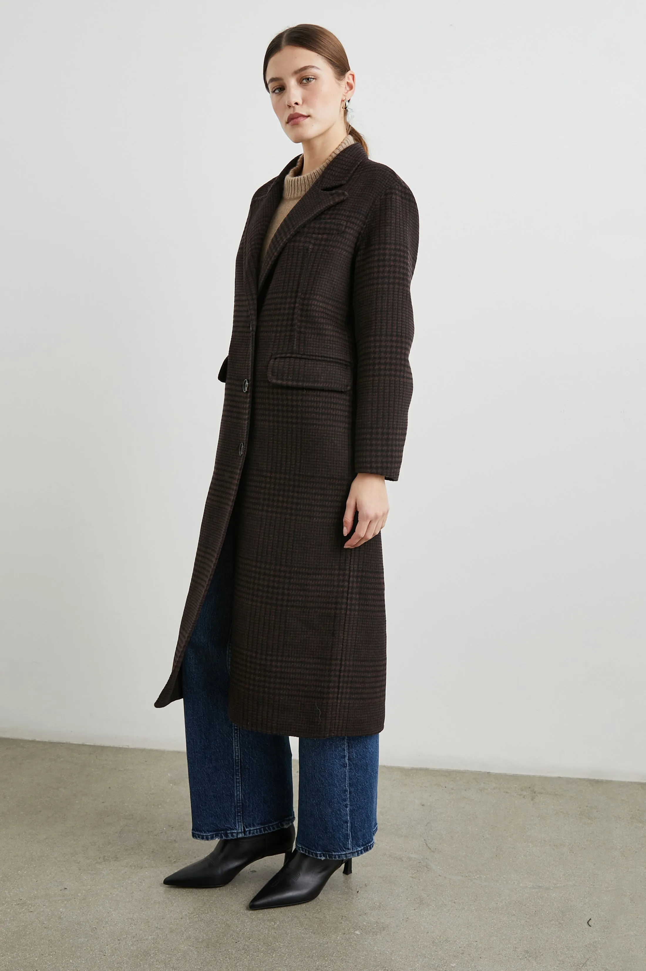 GALLERY COAT - ESPRESSO HOUNDSTOOTH