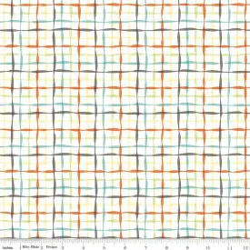 Happy At Home Plaid White Yardage by Tara Reed | Riley Blake Designs