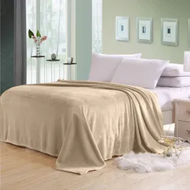 High Quality Beige Double Size Blanket 220x240cm Soft Flannel Blanket Suitable for All Seasons it is Warm Throw Blanket for Bedroom, Couch Sofa, Living Room, Fashion Sofa Bedding, Car, Sofa Recliner