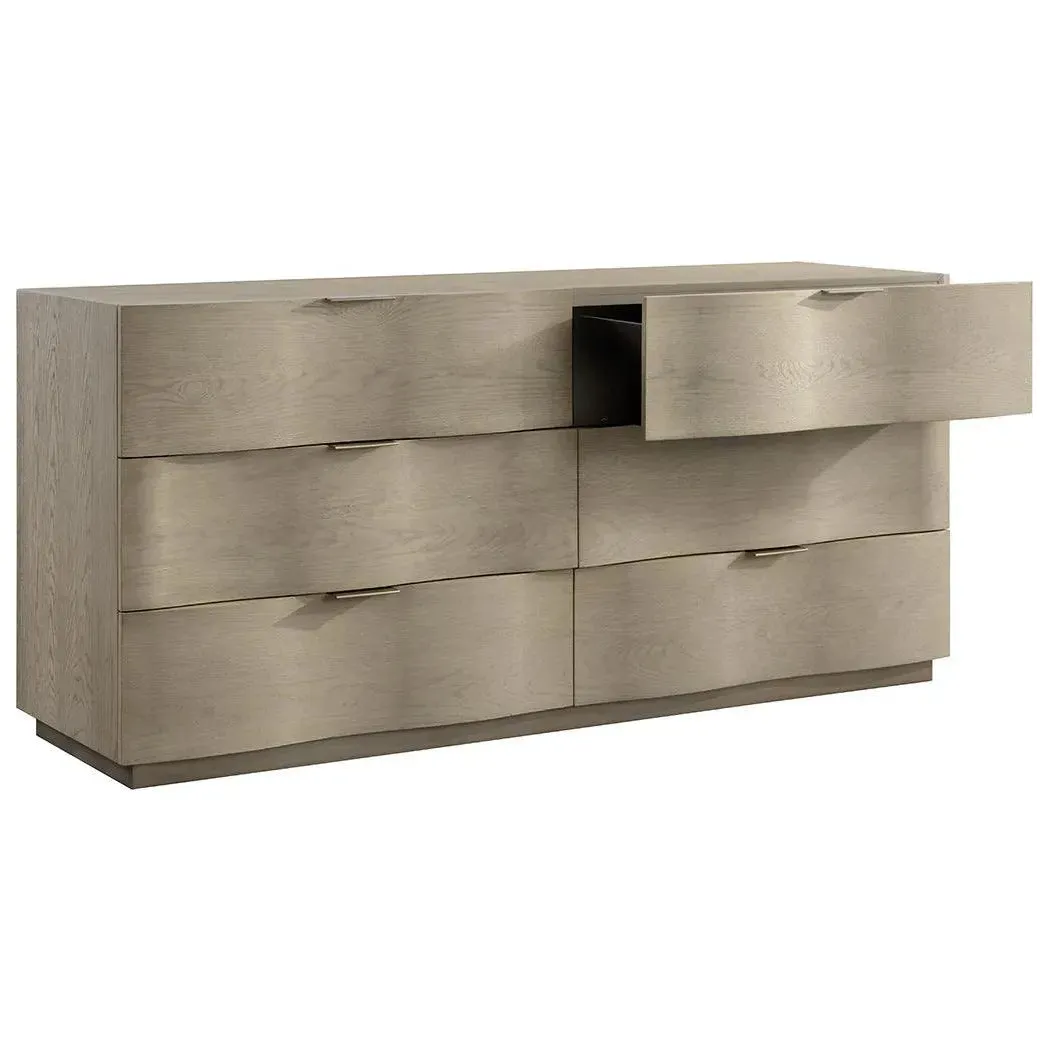 Hoyos Dresser Contemporary Poplar Wood With Brass Handles