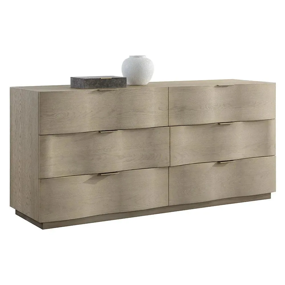 Hoyos Dresser Contemporary Poplar Wood With Brass Handles