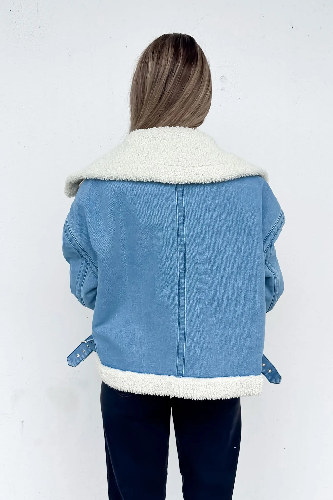 Izzy Denim Sherpa Jacket Blue