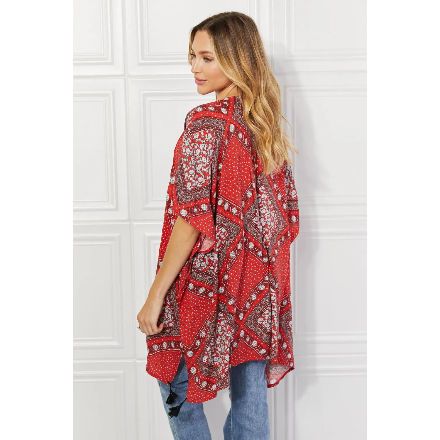 Justin Taylor Paisley Design Kimono in Red