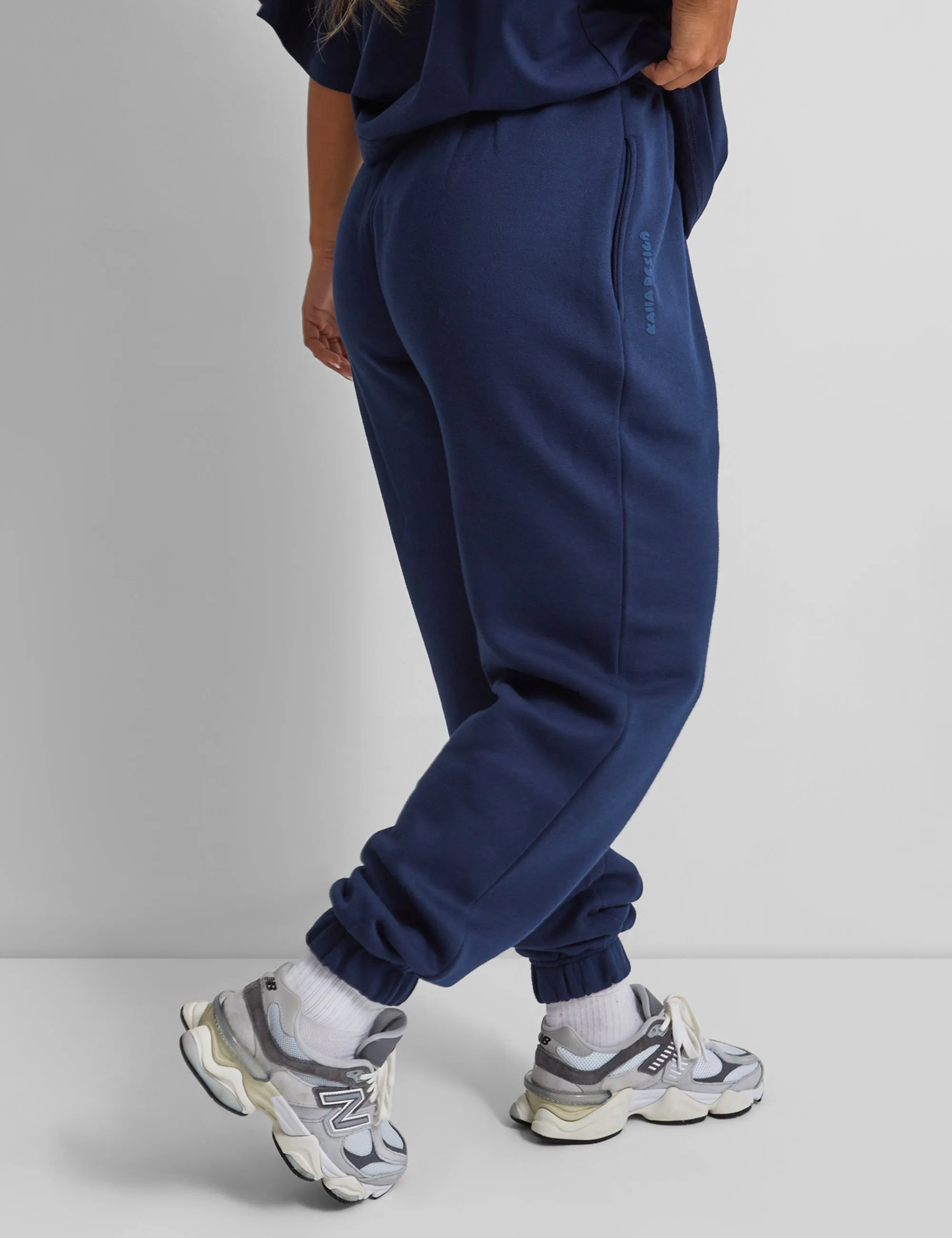 Kaiia Design Bubble Logo Cuffed Joggers Navy