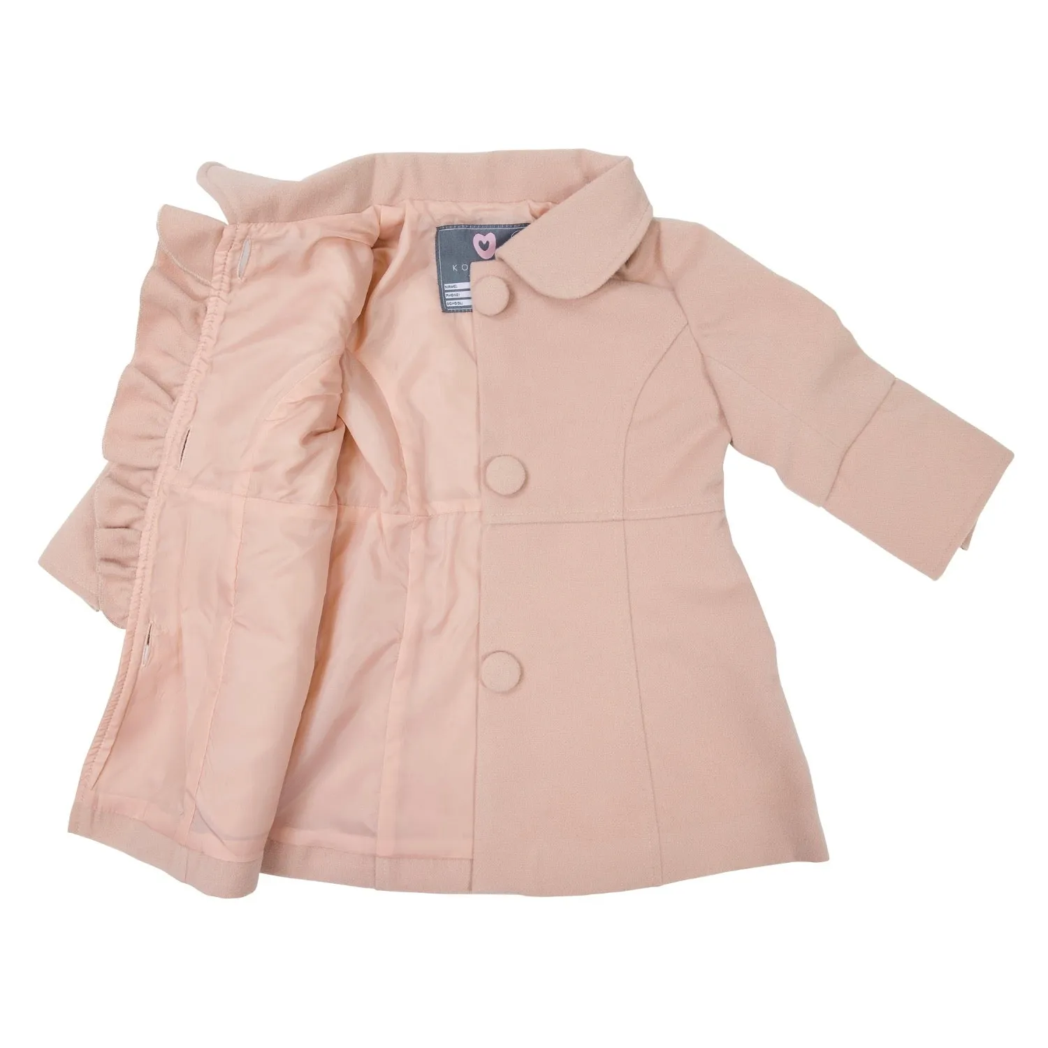 Korango Frill Overcoat Dusty Pink