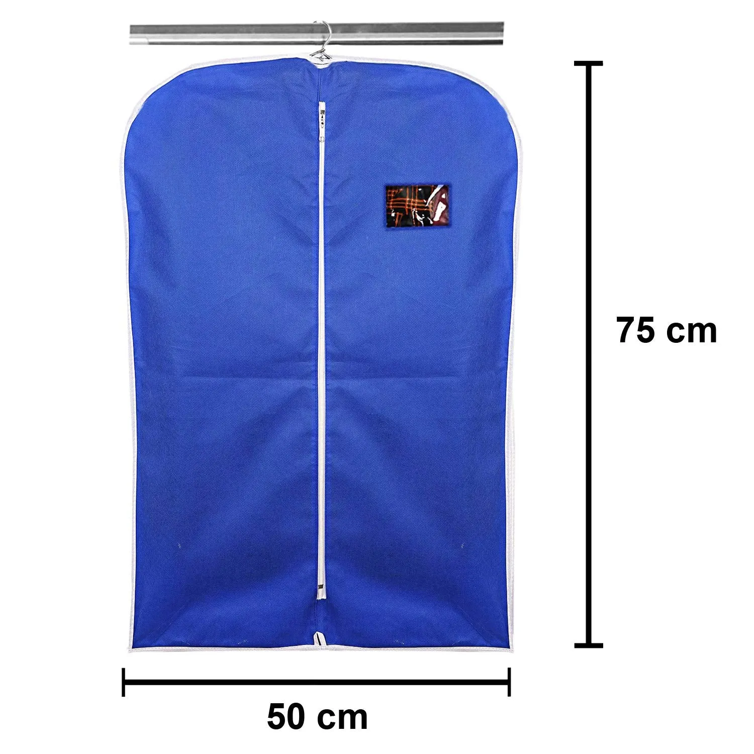 Kuber Industries Non- Woven 2 Pieces Hanging Garment Cloth/Coat Cover for Kids (Blue) - CTKTC030931