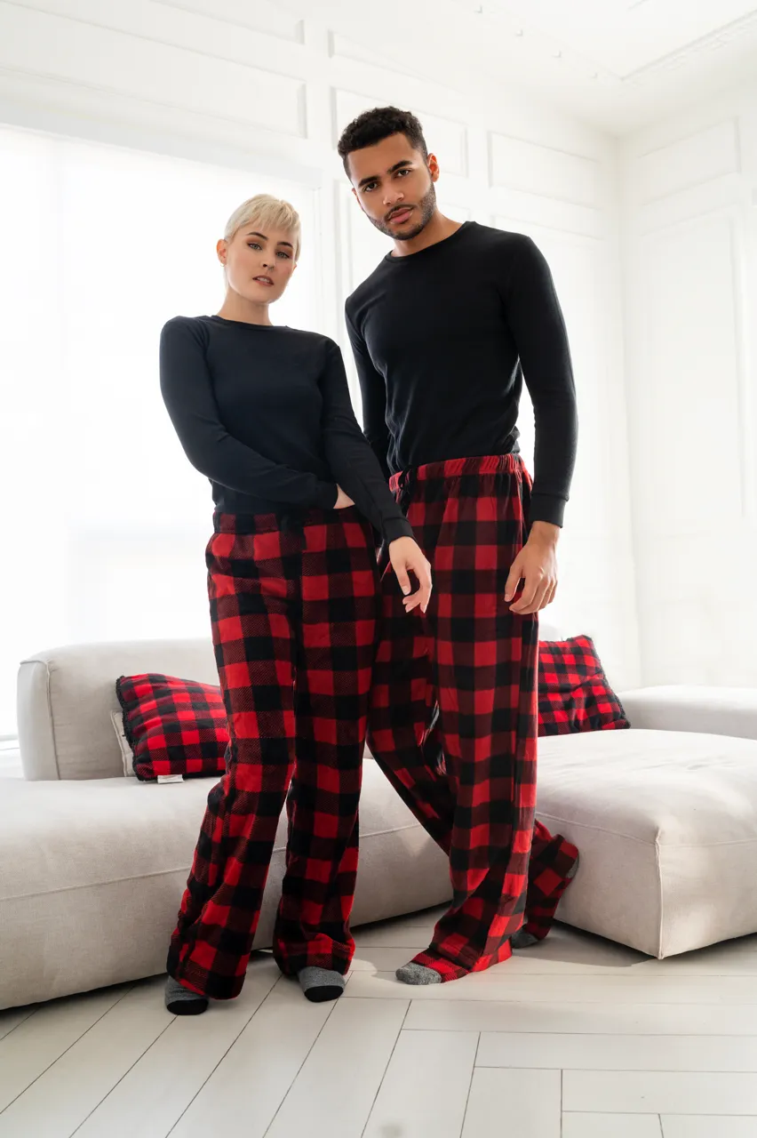 Ladies Buffalo Plaid Polar Fleece Lounge Pants