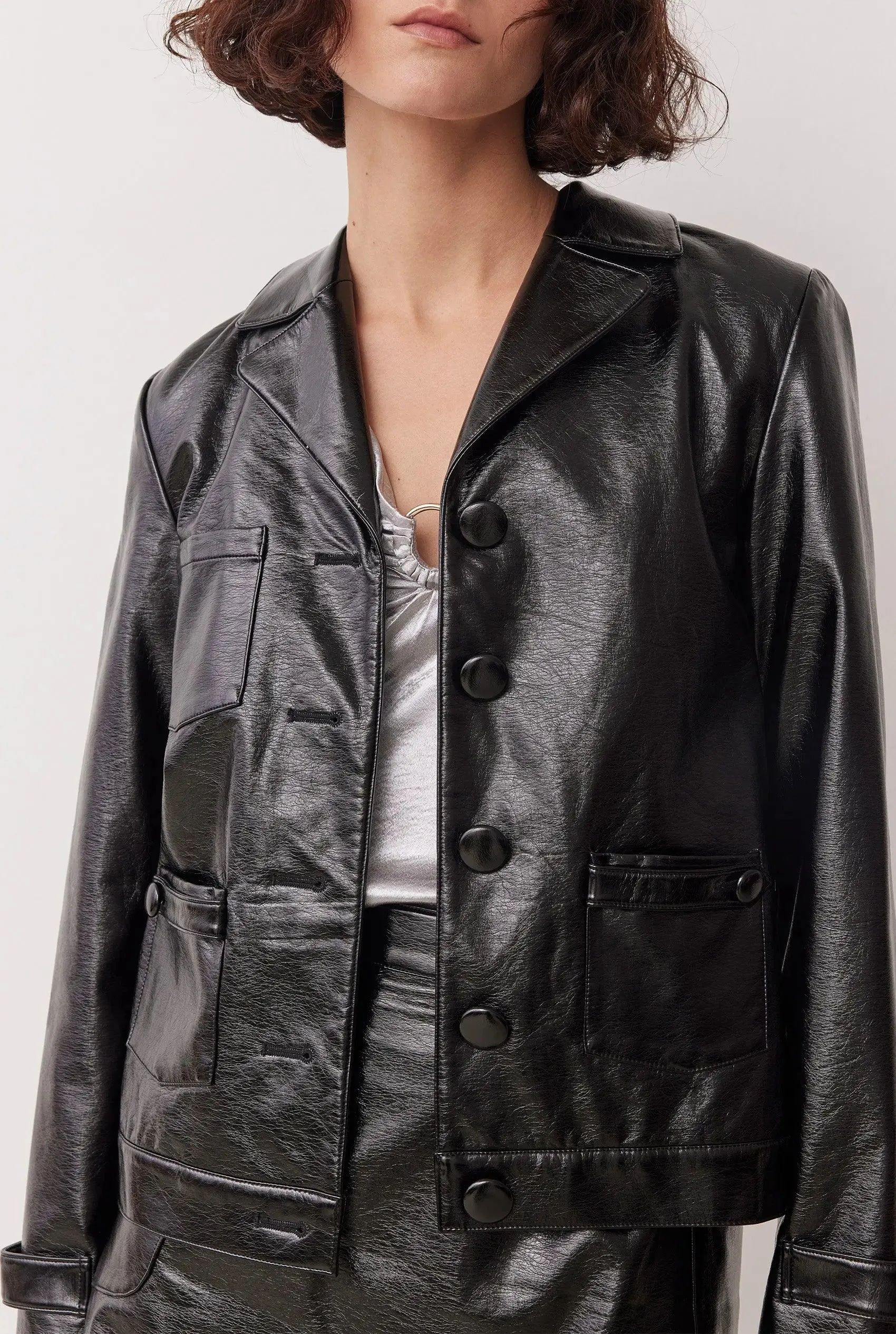 LANEWAY PU JACKET IN NOIR