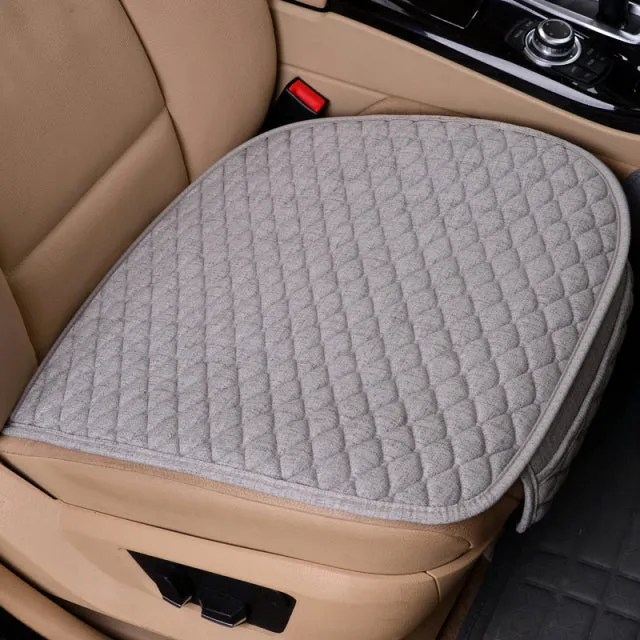 Linen Fabric Four Seasons Breathable Car Seat Cover