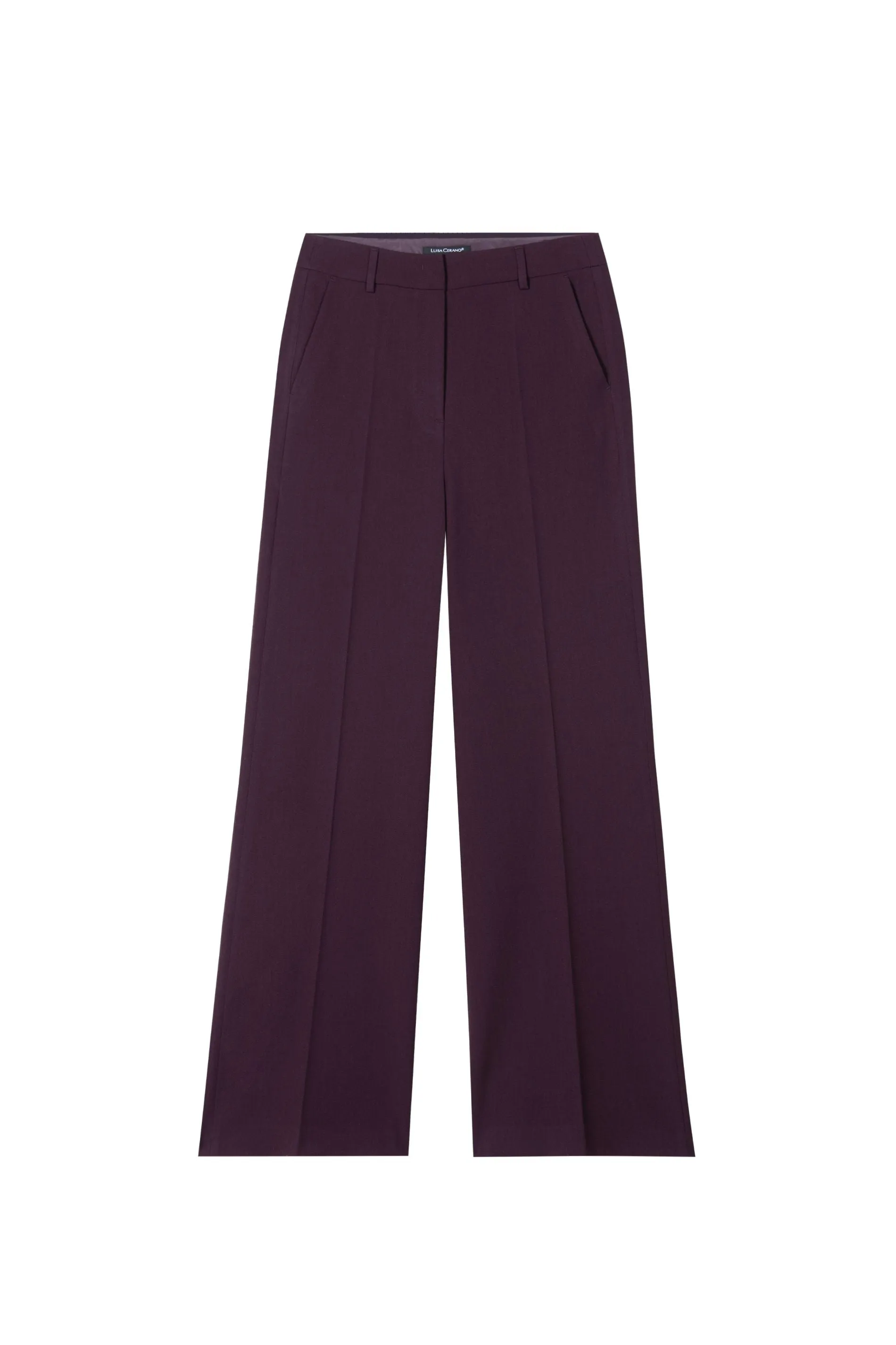 LUISA CERANO Burgundy Wide Leg Trousers