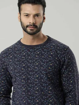 Men Full Sleeve Printed Crew Neck Sweatshirt