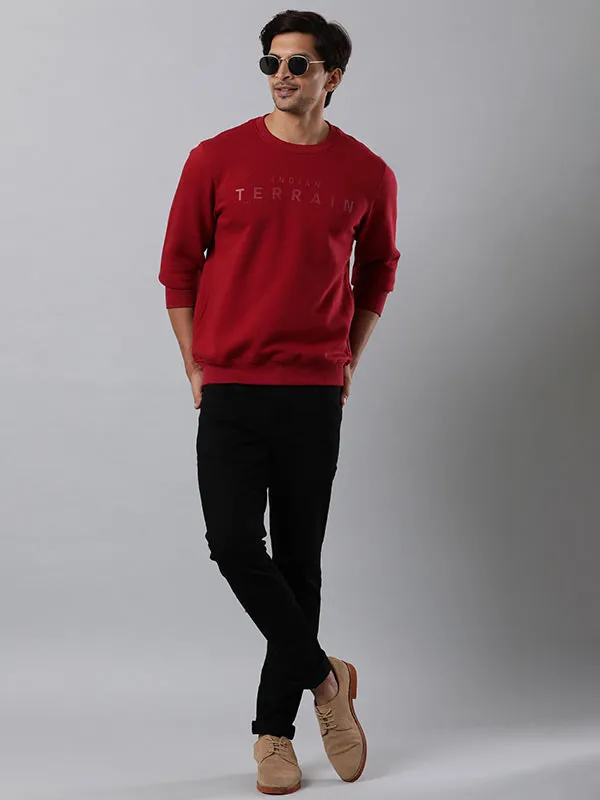 Men Full Sleeve Solid Crew Neck Sweatshirt