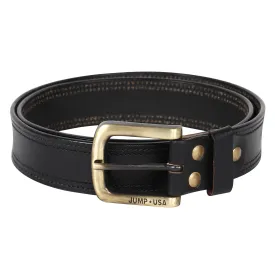 Men Leather Black Belts With Metal Buckle