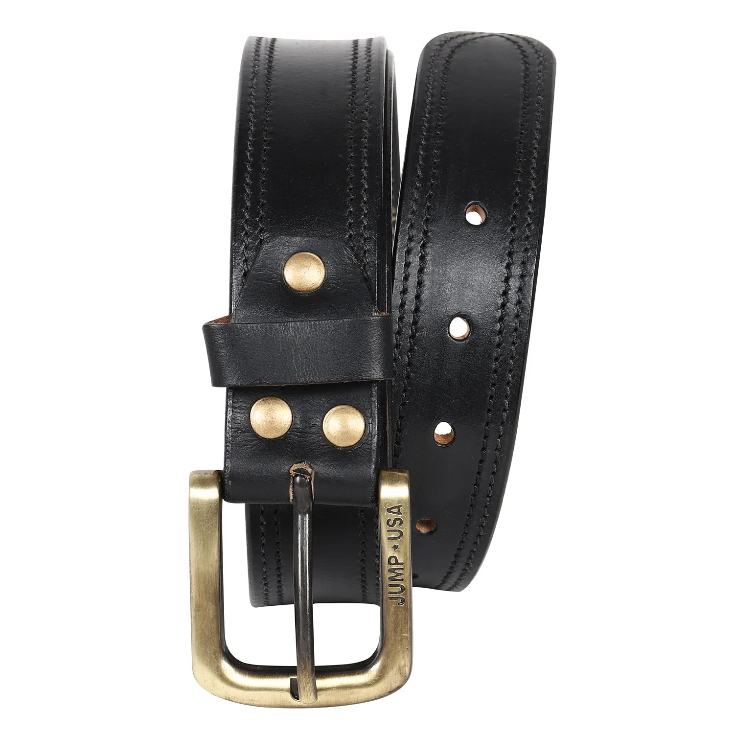 Men Leather Black Belts With Metal Buckle