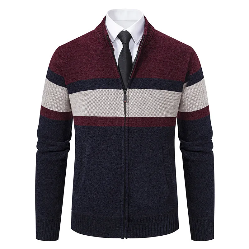 Men's Casual Stand Collar Sweater Coat - Stylish and Comfortable