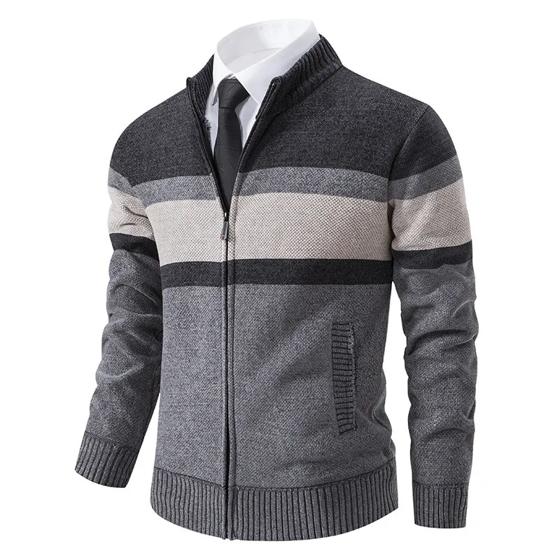 Men's Casual Stand Collar Sweater Coat - Stylish and Comfortable