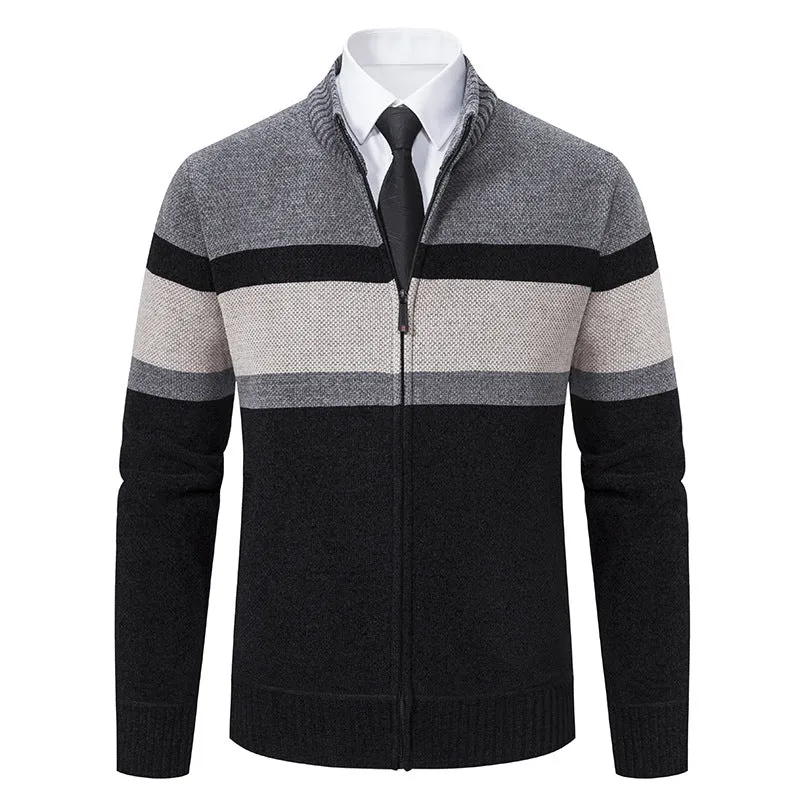 Men's Casual Stand Collar Sweater Coat - Stylish and Comfortable