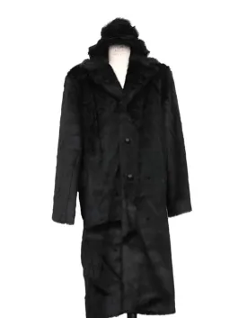 Mens Overcoat - Topcoat For Men - Winter Fabric - Men's Ankle length men's Overcoat ~ Long men's Dress Topcoat - Winter coat   Matching Hat Black Long Length Black Faux Fur Coat