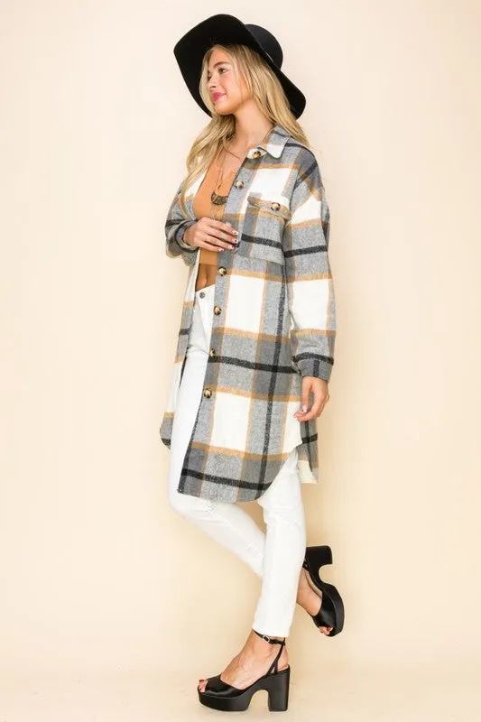 Natalie Long Plaid Shacket