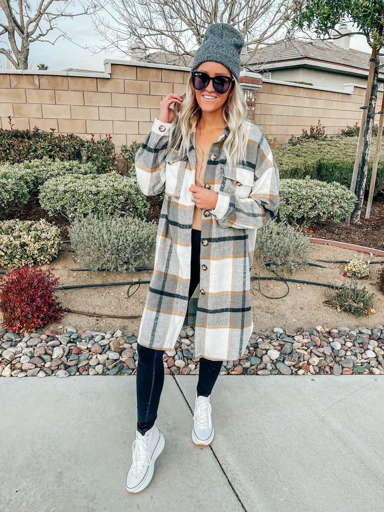 Natalie Long Plaid Shacket