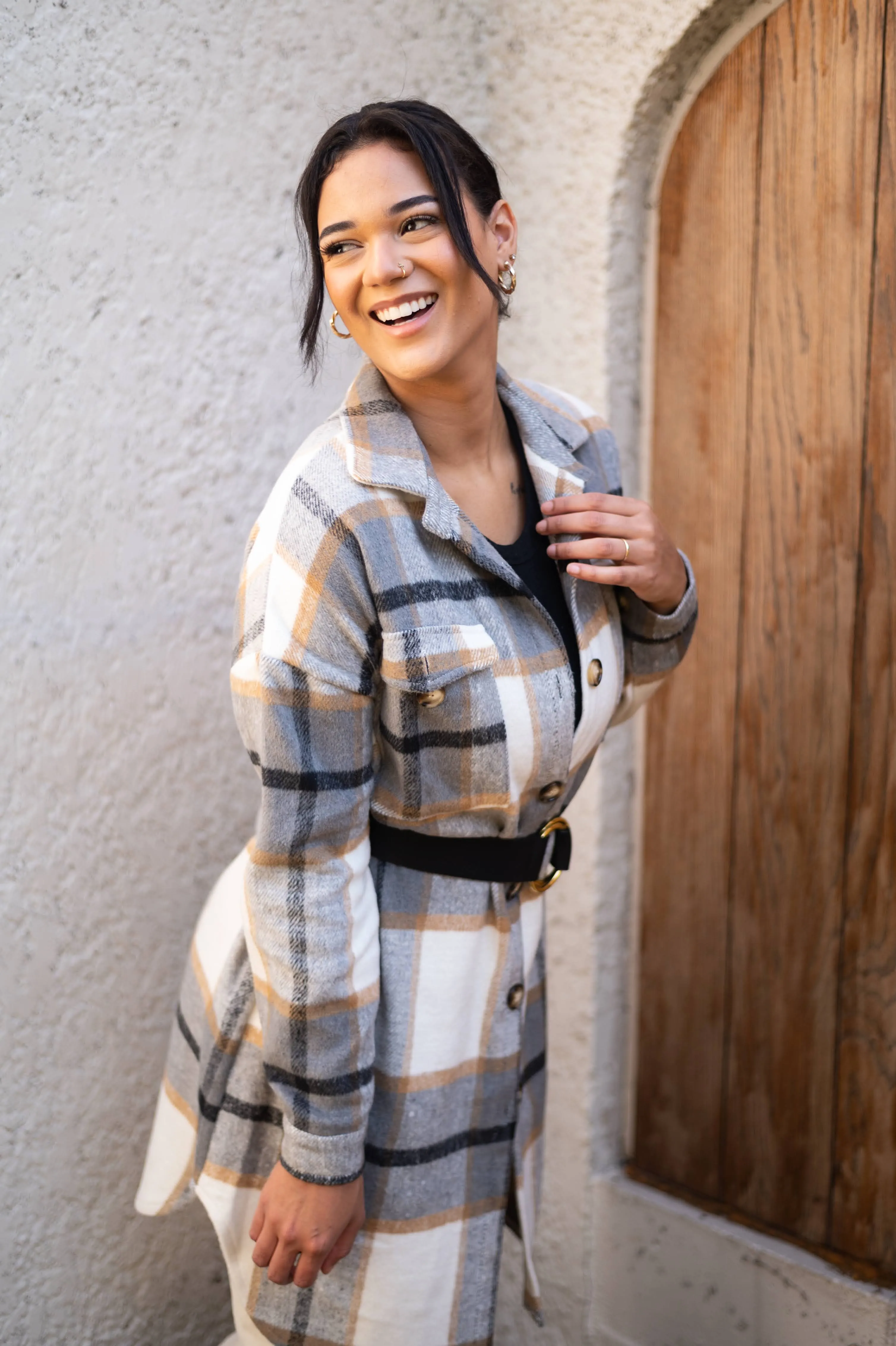 Natalie Long Plaid Shacket