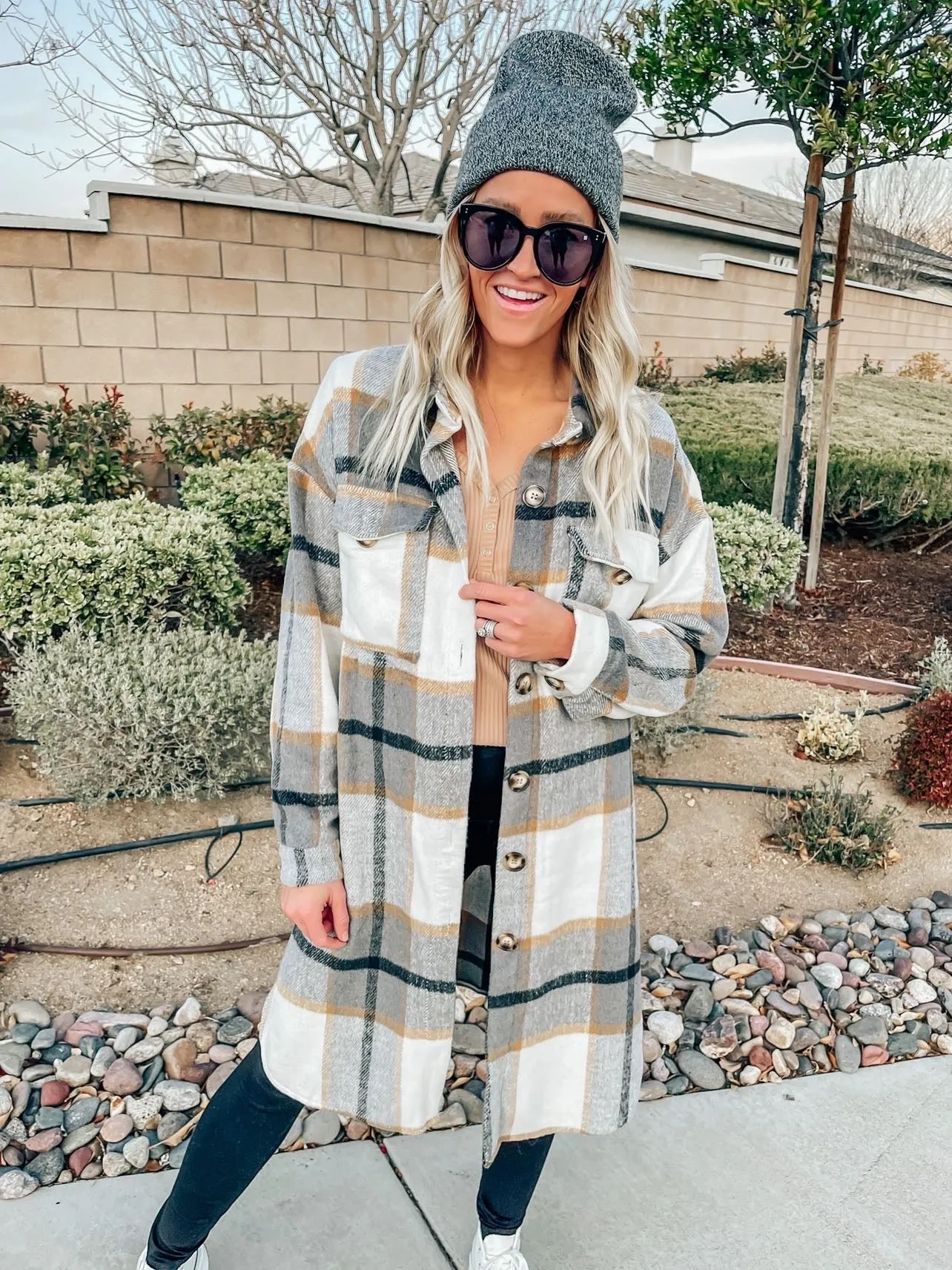 Natalie Long Plaid Shacket