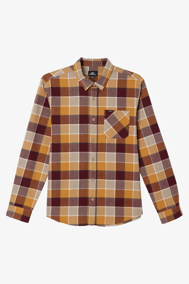 O'Neill Winslow Plaid Flannel L/S Shirt-Dark Khaki